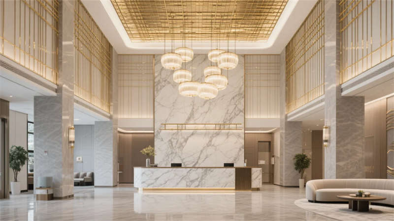 鎏金雅韻，合肥輕奢風(fēng)格酒店裝修設(shè)計(jì)效果圖